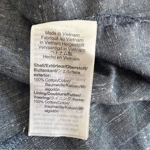 MADEWELL Chambray Tie Front Babydoll Mini Dress Blue Size 6 - Picture 12 of 14